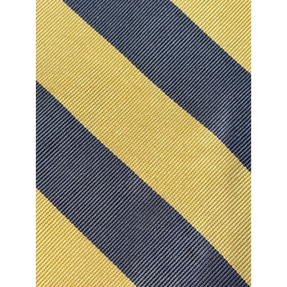 Polo Ralph Lauren Silk Tie Navy‎ Gold Striped Repp Made in USA Preppy